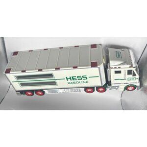 Vintage 2003 Hess Gasoline Truck Car Transporter Toy White Plastic Lights